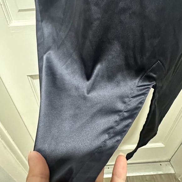 La Perla Deep Navy Satin Lace Chemise Slip Dress Size 4 - Picture 4 of 8